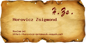 Horovicz Zsigmond névjegykártya