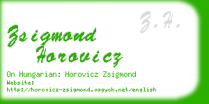 zsigmond horovicz business card